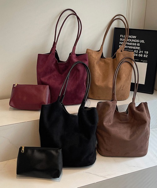 Miniministore(ミニミニストア)の「トートバッグ 肩掛けバッグ ポーチ付秋冬(トートバッグ・レディース・ブラック/ワインレッド/キャメル/ブラウン・FREE)」の5枚目の写真