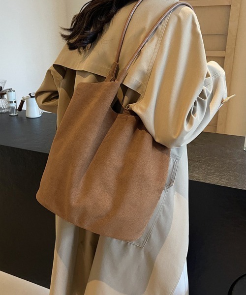 Miniministore(ミニミニストア)の「トートバッグ 肩掛けバッグ ポーチ付秋冬(トートバッグ・レディース・ブラック/ワインレッド/キャメル/ブラウン・FREE)」の6枚目の写真