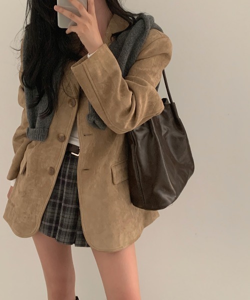 Diosfront（ディオスフロント）の「スエードテーラードジャケット（テーラードジャケット・レディース・ベージュ/ブラウン・FREE）」の7枚目の写真