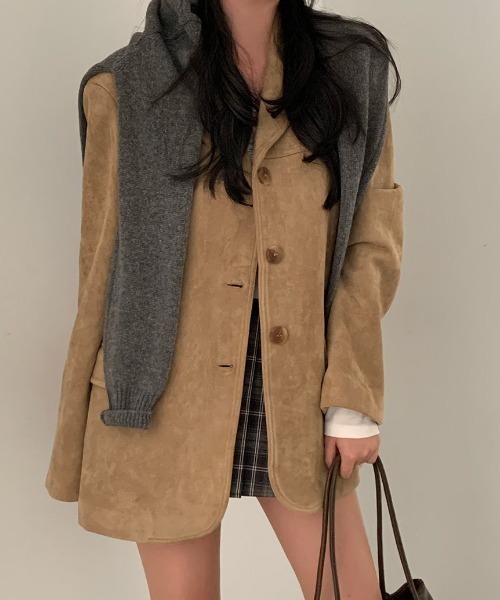 Diosfront（ディオスフロント）の「スエードテーラードジャケット（テーラードジャケット・レディース・ベージュ/ブラウン・FREE）」の9枚目の写真