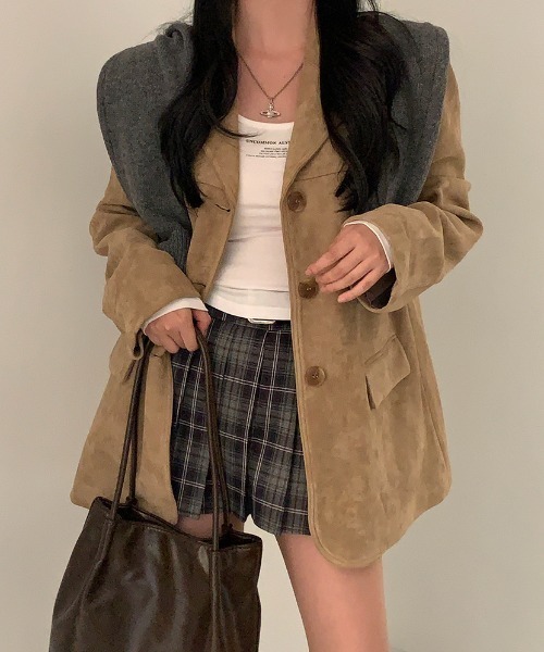 Diosfront（ディオスフロント）の「スエードテーラードジャケット（テーラードジャケット・レディース・ベージュ/ブラウン・FREE）」の10枚目の写真