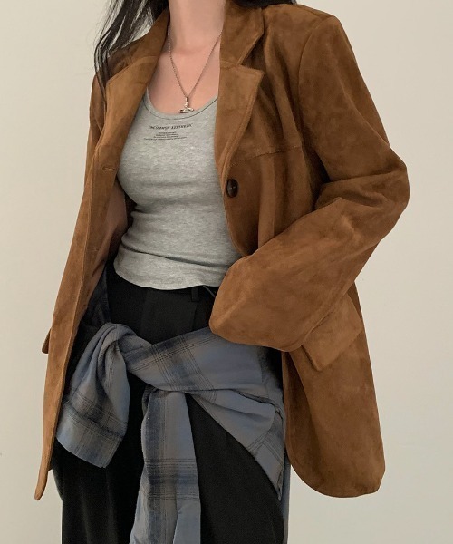 Diosfront（ディオスフロント）の「スエードテーラードジャケット（テーラードジャケット・レディース・ベージュ/ブラウン・FREE）」の15枚目の写真
