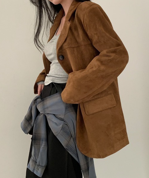 Diosfront（ディオスフロント）の「スエードテーラードジャケット（テーラードジャケット・レディース・ベージュ/ブラウン・FREE）」の16枚目の写真