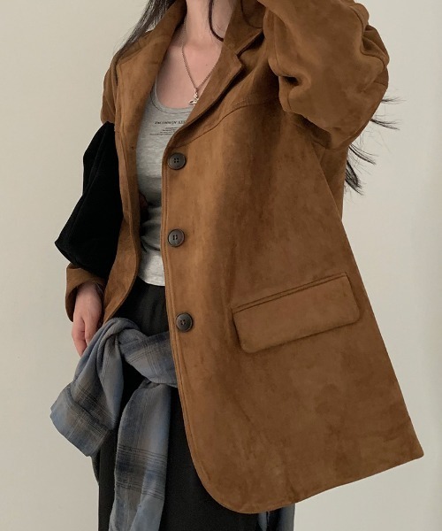 Diosfront（ディオスフロント）の「スエードテーラードジャケット（テーラードジャケット・レディース・ベージュ/ブラウン・FREE）」の19枚目の写真