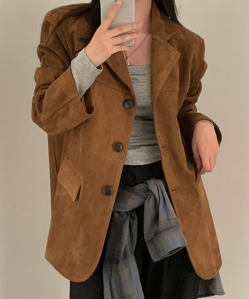Diosfront（ディオスフロント）の「スエードテーラードジャケット（テーラードジャケット・レディース・ベージュ/ブラウン・FREE）」の20枚目の写真