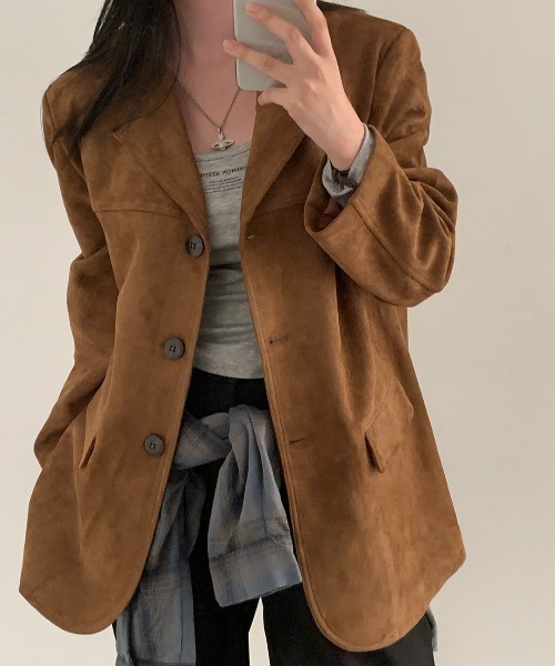Diosfront（ディオスフロント）の「スエードテーラードジャケット（テーラードジャケット・レディース・ベージュ/ブラウン・FREE）」の22枚目の写真