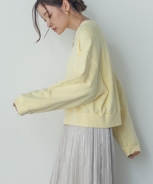 hunch（ハンチ）の「裏毛ピグメント カラースウェット（スウェット・レディース・オレンジ/ライトイエロー/スカイブルー/ベビーピンク・FREE）」の12枚目の写真