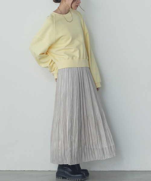 hunch（ハンチ）の「裏毛ピグメント カラースウェット（スウェット・レディース・オレンジ/ライトイエロー/スカイブルー/ベビーピンク・FREE）」の6枚目の写真