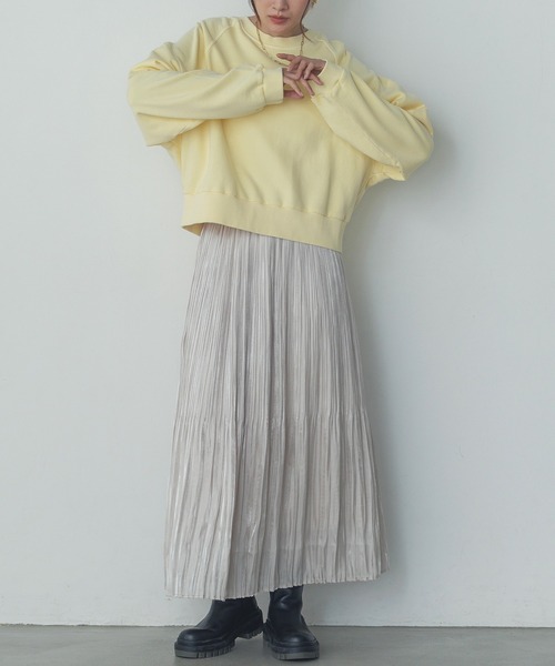 hunch（ハンチ）の「裏毛ピグメント カラースウェット（スウェット・レディース・オレンジ/ライトイエロー/スカイブルー/ベビーピンク・FREE）」の5枚目の写真