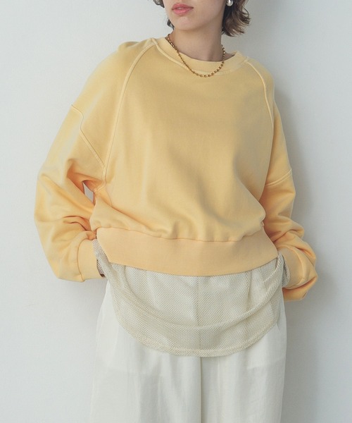 hunch（ハンチ）の「裏毛ピグメント カラースウェット（スウェット・レディース・オレンジ/ライトイエロー/スカイブルー/ベビーピンク・FREE）」の14枚目の写真