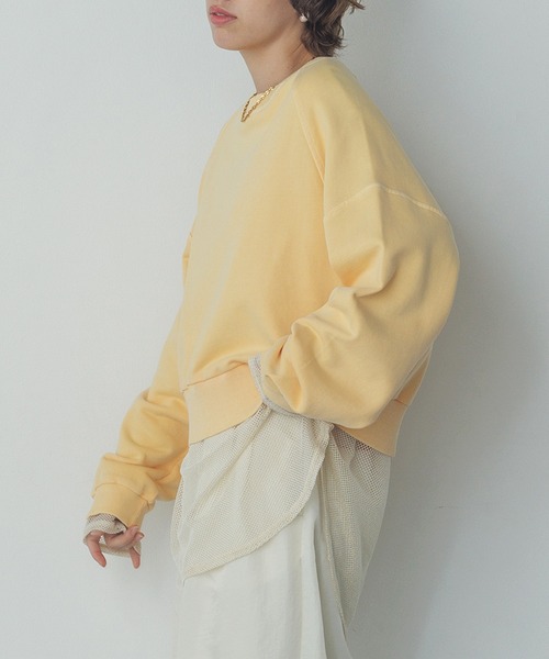 hunch（ハンチ）の「裏毛ピグメント カラースウェット（スウェット・レディース・オレンジ/ライトイエロー/スカイブルー/ベビーピンク・FREE）」の15枚目の写真