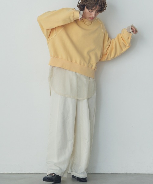 hunch（ハンチ）の「裏毛ピグメント カラースウェット（スウェット・レディース・オレンジ/ライトイエロー/スカイブルー/ベビーピンク・FREE）」の17枚目の写真