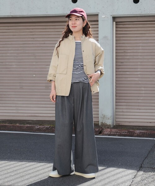 B:MING by BEAMS（ビーミングバイビームス）の「2WAY ミリタリー ブルゾン（S～M）（ブルゾン・レディース・ベージュ/オリーブ・MEDIUM/SMALL）」の12枚目の写真