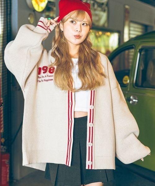 【セール】《PBLIM×ゆたせな》ハートロゴカーデ（カーディガン/ボレロ）｜PBLIM（ページボーイリム）