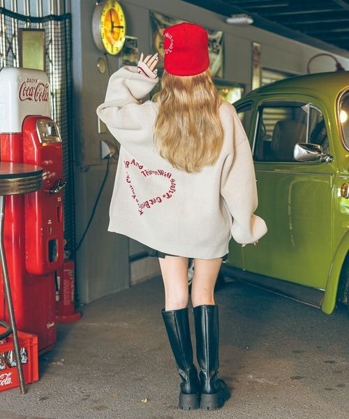 【セール】《PBLIM×ゆたせな》ハートロゴカーデ（カーディガン/ボレロ）｜PBLIM（ページボーイリム）