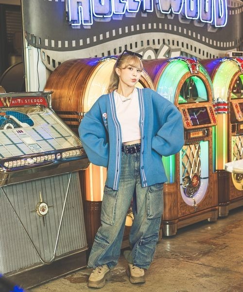 【セール】《PBLIM×ゆたせな》ハートロゴカーデ（カーディガン/ボレロ）｜PBLIM（ページボーイリム）