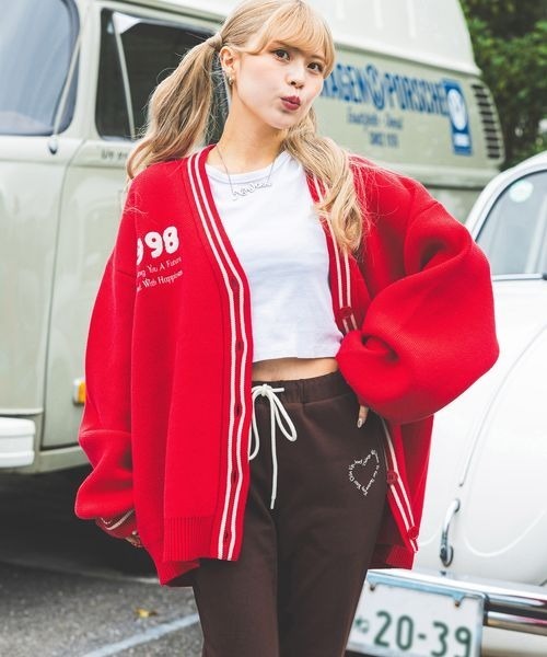 【セール】《PBLIM×ゆたせな》ハートロゴカーデ（カーディガン/ボレロ）｜PBLIM（ページボーイリム）