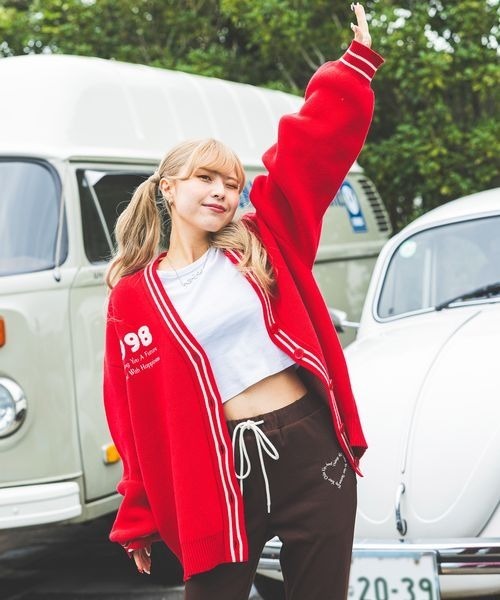 【セール】《PBLIM×ゆたせな》ハートロゴカーデ（カーディガン/ボレロ）｜PBLIM（ページボーイリム）