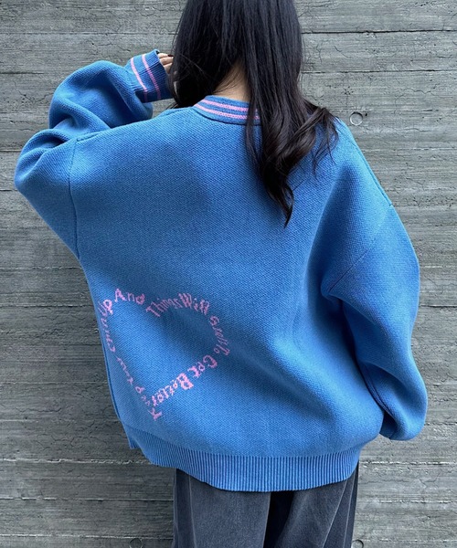 【セール】《PBLIM×ゆたせな》ハートロゴカーデ（カーディガン/ボレロ）｜PBLIM（ページボーイリム）