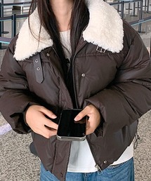 襟ボア中綿ジャケット ブルゾン