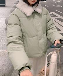 襟ボア中綿ジャケット ブルゾン