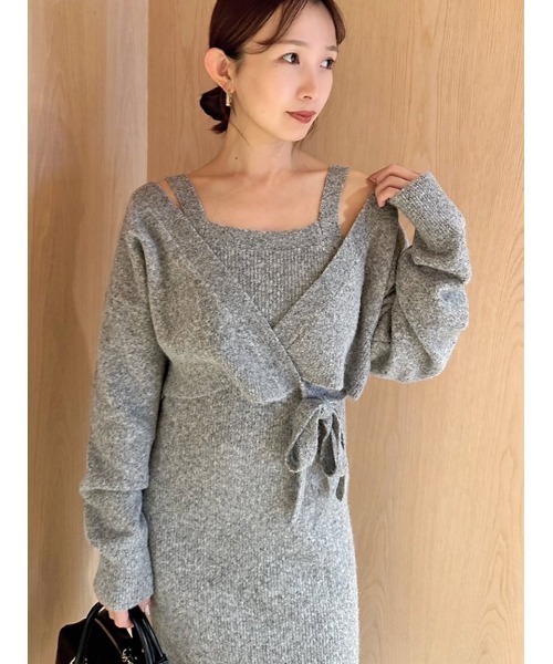 SNIDEL（スナイデル）の「カシュクールカーディガンセットキャミ