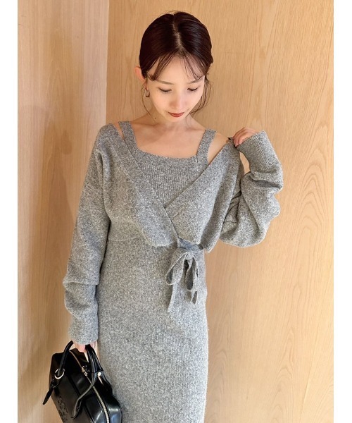 SNIDEL（スナイデル）の「カシュクールカーディガンセットキャミ