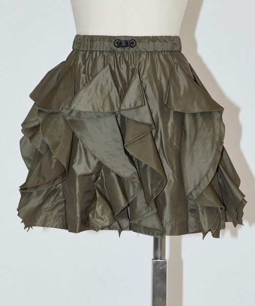 TOGA PULLA/トーガプルラ】Memory taffeta mini skirt/メモリー