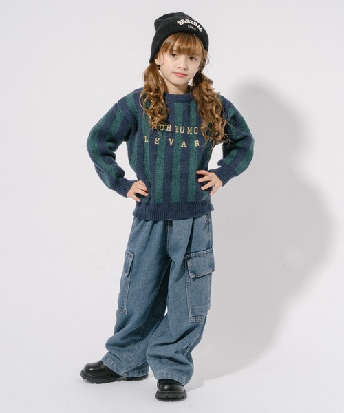 URBAN CHERRY（アーバンチェリー）の「デニムカーゴパンツ（デニムパンツ・キッズ・ブルー・110cm/120cm/130cm/140cm/150cm）」の5枚目の写真