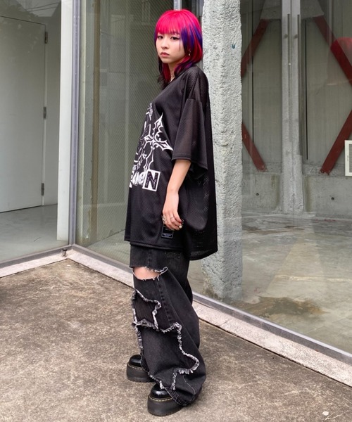 Candy Stripper（キャンディストリッパー）の「STAR PATCHED DENIM パンツ（デニムパンツ・レディース・インディゴブルー/ブラック・FREE）」の13枚目の写真