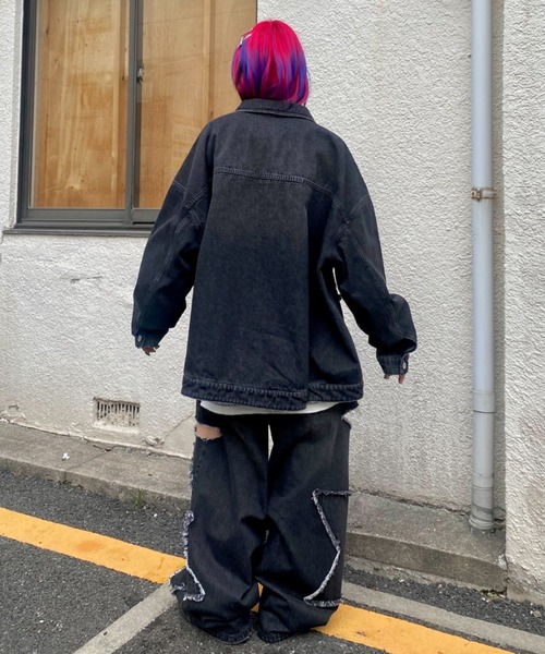 Candy Stripper（キャンディストリッパー）の「STAR PATCHED DENIM パンツ（デニムパンツ・レディース・インディゴブルー/ブラック・FREE）」の10枚目の写真
