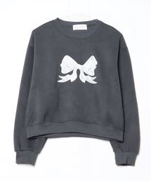 ampm（エーエムピーエム）の「【ampm】ホワイトレースリボンロゴスウェット（スウェット）」