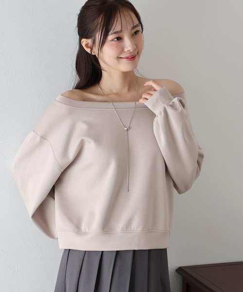 BLUEEAST（ブルーイースト）の「オフショルダースウェット（スウェット・レディース・グレー/ブラック/ピンク/ホワイト・MEDIUM）」の16枚目の写真