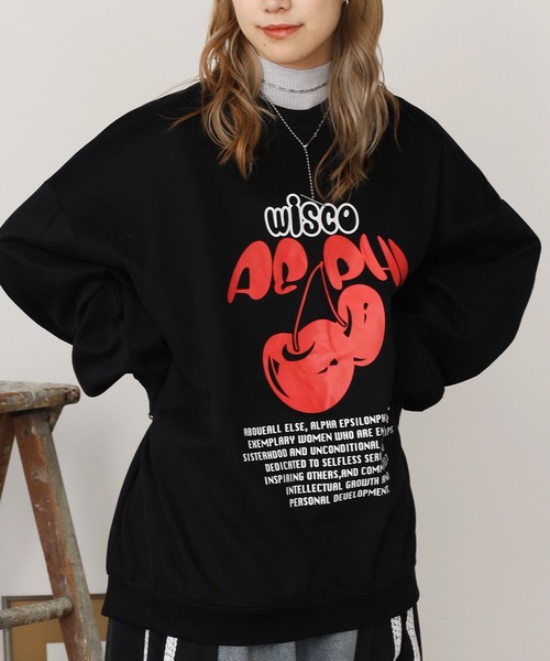 ROOPTOKYO（ループトウキョウ）の「チェリーロゴスウェット ルーズシルエット オーバーサイズ（スウェット・レディース・グレー/ブラック/ホワイト・FREE）」の10枚目の写真