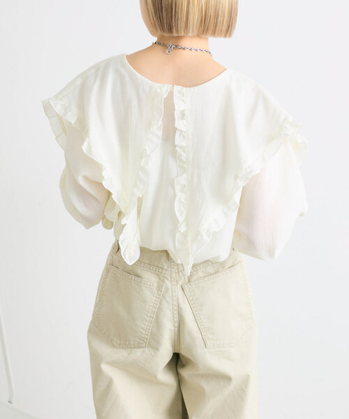 w closet(ダブルクローゼット)の「【2WAY】衿フリルブラウス(シャツ/ブラウス・レディース・チャコールグレー/ピンク/オフホワイト・FREE)」の6枚目の写真