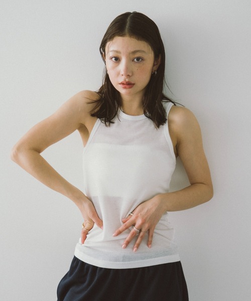 HANNE（アン）の「レイヤードシアーロンTEE（Tシャツ/カットソー・レディース・グレー/ホワイト・FREE）」の14枚目の写真