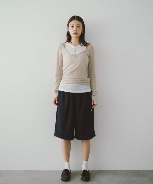 HANNE（アン）の「レイヤードシアーロンTEE（Tシャツ/カットソー・レディース・グレー/ホワイト・FREE）」の15枚目の写真