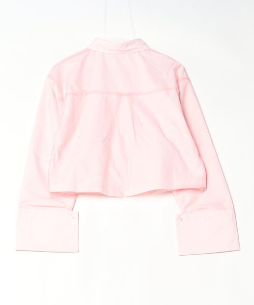 Per sist ence（パーシエンス）の「ブロード&ストライプチュールかぶせショート丈シャツ（シャツ/ブラウス・レディース・ピンク/ブルー系/オフホワイト/ホワイト系・FREE）」の5枚目の写真