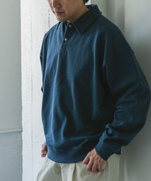 裏毛スウェットポロプルオーバー