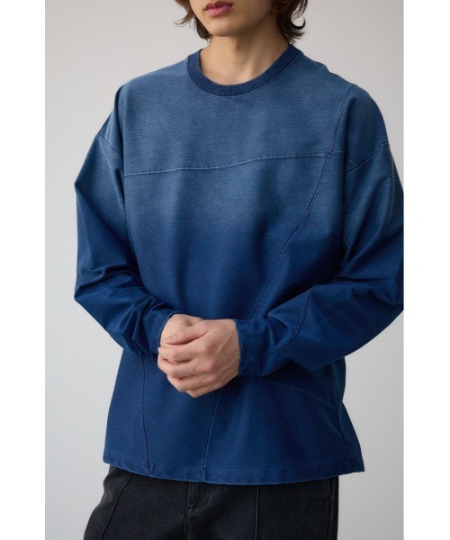 AZUL by moussy(アズールバイマウジー)の「ステッチワークデザイントップス(Tシャツ/カットソー・メンズ・ブルー/ブラック/ホワイト・MEDIUM/LARGE)」の3枚目の写真