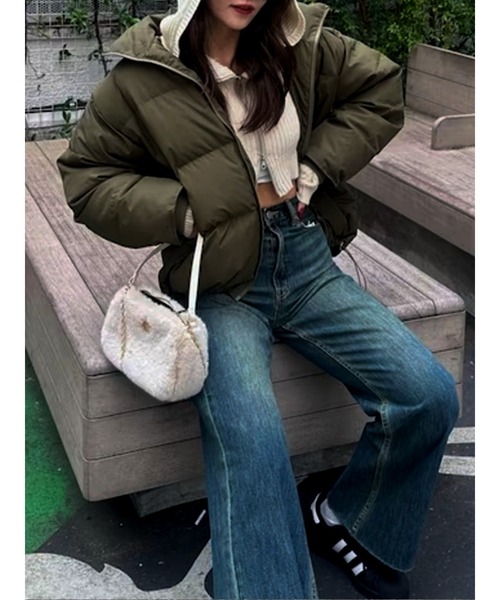 EVRIS（エヴリス）の「【ハイウエスト/セルフカット】シンプルワイドデニムパンツ（デニムパンツ・レディース・インディゴブルー/ブラック/ライトブルー・SMALL/MEDIUM）」の8枚目の写真