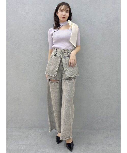 【新品未使用】dazzlin ワンショルリボンニットトップス ワンショルリボンニットトップス[品番：MKSW0060490]｜dazzlin