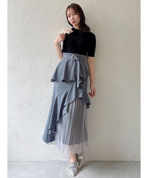 dazzlin（ダズリン）の「半袖ワンショルリボンニットトップス（ニット/セーター・レディース・ブラック/パープル/グレー・FREE）」の10枚目の写真