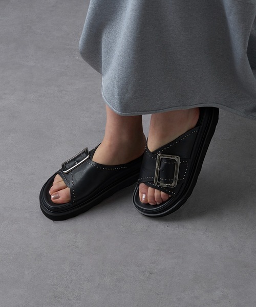 MOHI（モヒ）の「【MOHI】ベルト厚底サンダル SETA GU1-1902483G-SE（サンダル・レディース・ブラック・38/39/36/37）」の3枚目の写真