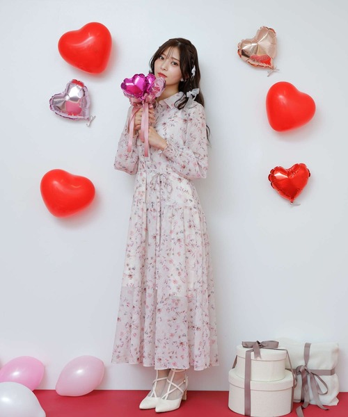 新品☆チェスティ☆バードフラワーワンピース☆花柄ワンピース☆小鳥  