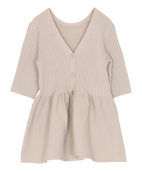 titivate（ティティベイト）の「前後2wayハーフスリーブペプラムニットトップス（ニット/セーター・レディース・レッド/ネイビー/アイボリー/グレイッシュベージュ/ブラック/ダークブラウン/ライトブルー/ライトグリーン/ライトピンク・L/M/S）」の19枚目の写真