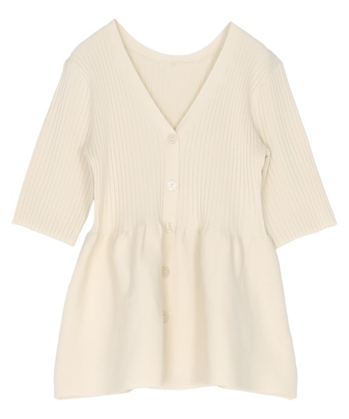 titivate（ティティベイト）の「前後2wayハーフスリーブペプラムニットトップス（ニット/セーター・レディース・レッド/ネイビー/アイボリー/グレイッシュベージュ/ブラック/ダークブラウン/ライトブルー/ライトグリーン/ライトピンク・L/M/S）」の17枚目の写真