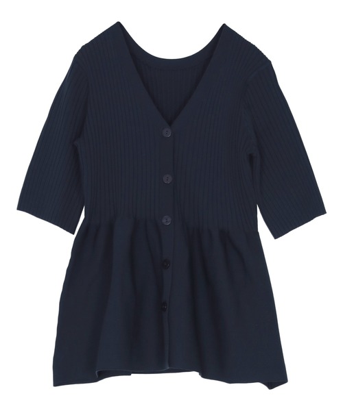 titivate（ティティベイト）の「前後2wayハーフスリーブペプラムニットトップス（ニット/セーター・レディース・レッド/ネイビー/アイボリー/グレイッシュベージュ/ブラック/ダークブラウン/ライトブルー/ライトグリーン/ライトピンク・L/M/S）」の20枚目の写真