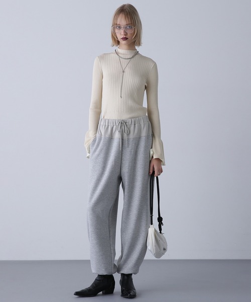 ROSE BUD(ローズバッド)の「ウエストデザインスウェットパンツ(スウェットパンツ・レディース・グレー/ホワイト・ONE SIZE)」の16枚目の写真