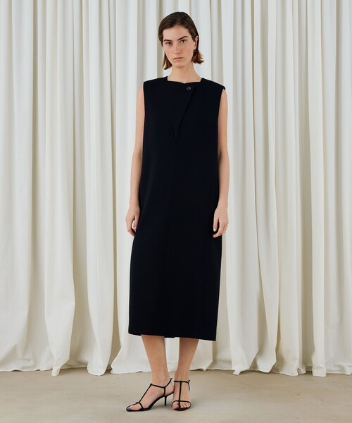 DES PRES(デ・プレ)の「ウールジョーゼット ノースリーブワンピース(ワンピース・レディース・ブラック/グレー・FREE)」の3枚目の写真